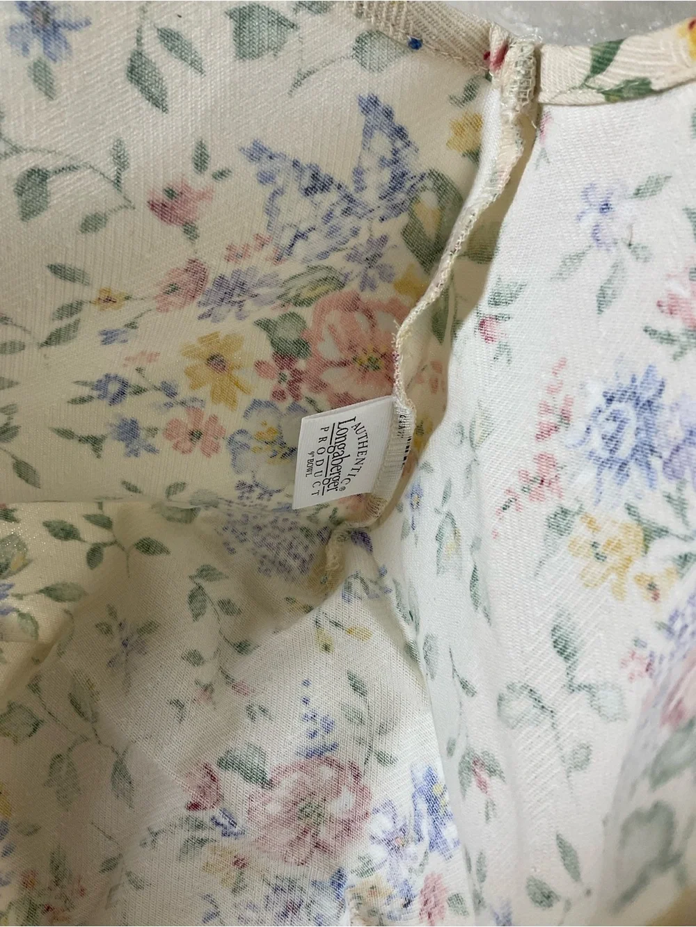 Longaberger 9” Bowl Spring Floral Basket Liner